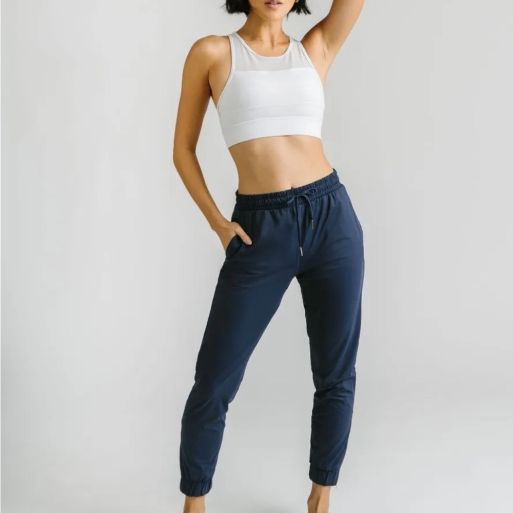 ZYIA Everywhere Zipper Joggers with gold zipper *navy*